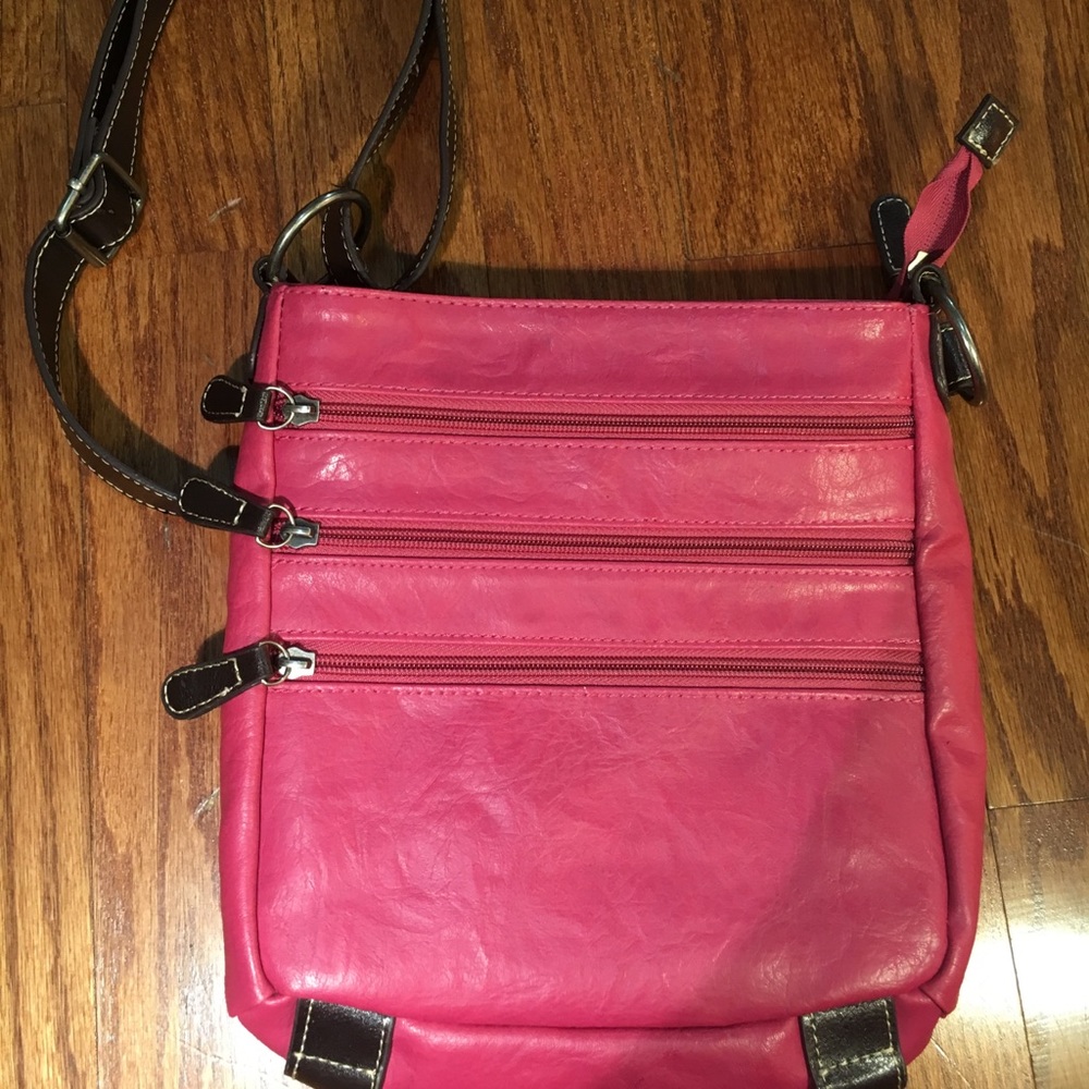 Bueno Multi Zip Crossbody Bright Pink Purse